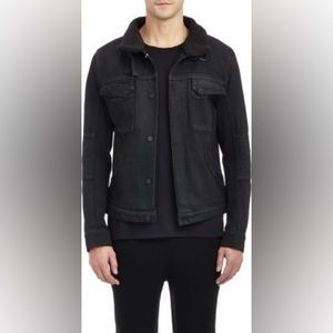 Helmut Lang Faux Sherpa Collar Denim Jacket - Black